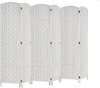 Rose Home Fashion 6 ft Tall Room Divider, Room Dividers and Folding Privacy Screens, 15.7in Privacy Screen 6 Panel Partition Temporary Wall Separation for Private, White
