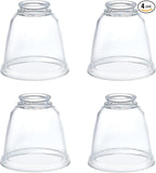 Aspen Creative 23127-4 Contemporary Clear Ceiling Fan Replacement Glass Shade, 2-1/8" Fitter, 4-5/8" Diameter x 4-1/2" Height, Clear, 4 Pack