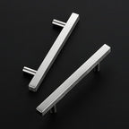 Ravinte Brushed Nickel Cabinet Handles 15 Pack 4 inch Satin Nickel Square Cabinet Pulls Silver Hardware for Kitchen Cabinets 6 inch Overall Length Stainless Steel Drawer Pulls