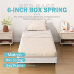 Twin XL Box Spring Bed Base 6 Inch, Low Profile Metal Boxspring XL Twin with Fabric Cover, 2000 Lbs Max Weight Capacity Mattress Foundation, Noise-Free, Easy Assembly