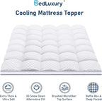 Full Mattress Topper Extra Thick Pillowtop Cooling Mattress Topper Plush Mattress Pad Cover Protector with 8-21 Inch Deep Pocket 3D Snow Down Alternative Fill White