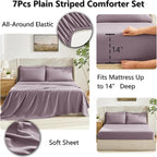 CozyLux King Size Comforter Set Dusty Purple - 7 Pieces Bed in a Bag Dusty Purple Comforter King Size, Bedding Set with All Season Quilted Comforter, Flat Sheet, Fitted Sheet, Pillowcases