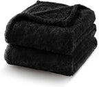 Exclusivo Mezcla Plush Fuzzy Fleece Bed Blanket Twin Size, Super Soft, Fluffy and Warm Blankets, Suitable for All Seasons (Black, 90x66 Inches)