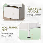 WLIVE Nightstand with 3 Drawers, Fabric Dresser, Organizer Unit, Storage Dresser for Bedroom, Hallway, Entryway, Closets, Sturdy Steel Frame, Wood Top, Easy Pull Handle, White