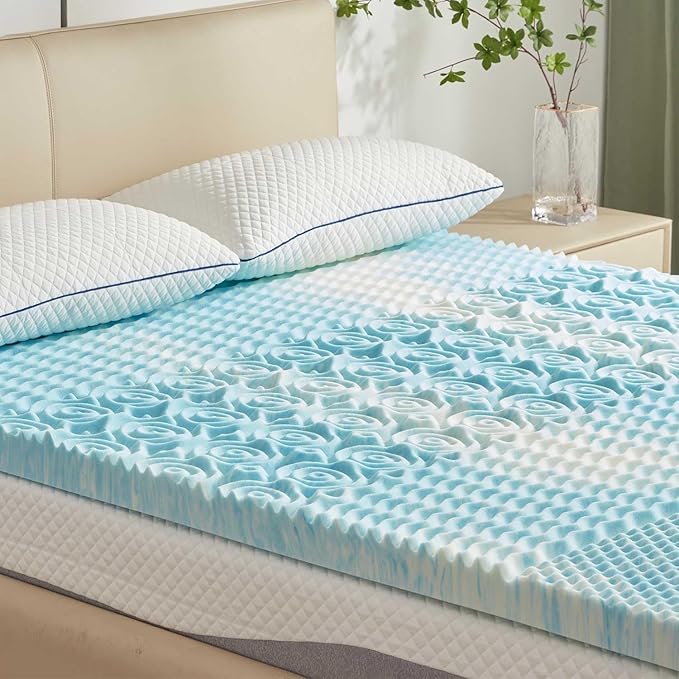 SINWEEK 1.5 Inch Memory Foam Mattress Topper Twin XL, Twin Extra Long Mattress Pads for College Dorm Single Bed, Pressure Relieve CertiPUR-US Certified, 39x80 Inches, Blue