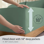 LuxClub 4 PC King Sheet Set, Breathable Luxury Bed Sheets, Deep Pockets Wrinkle Free Cooling Bed Sheets Machine Washable Hotel Bedding Silky Soft - Tree Moss Green King