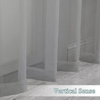 Chyhomenyc Sheer Window Curtain Panels 144 Inches Length 2 Pack, Long Elegant Voile Window Scarf Drapes Backdrop for Canopy Bed/Wedding/Living Room, 42Wx144L inches, Charcoal Grey
