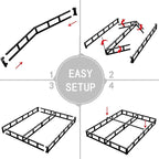 Low Profile Box Spring King Size,3 Inch Box Spring for King Bed,Heavy Duty Mattress Foundation,Metal Bed Base/Noise Free/Non-Slip/Easy Assembly