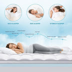 MASVIS Full Size Dual Layer 4 Inch Memory Foam Mattress Topper, 2 Inch Gel Memory Foam and 2 Inch Cooling Pillow Top Mattress Pad Cover for Back Pain, Medium Support