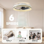 Smart Ceiling Fan with Lights, Alexa/Google Assistant/APP Control, 20" Low Profile Fan with 6 Speeds, Bedroom, Living Room, Patio
