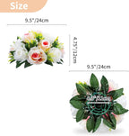 NUPTIO Pcs of 10 Fake Flower Ball Arrangement Bouquet,15 Heads Plastic Roses with Base, Suitable for Our Store's Wedding Centerpiece Flower Balls for Centerpieces Home Décor (Pink Champagne & White)