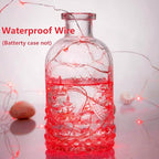 4-Pack Fairy Lights Battery Operated with Timer, 16FT 50 LED Waterproof Starry String Lights Outdoor Indoor Mini Cuttable Lights for Bedroom Home Wedding Christmas Halloween Parties Centerpiece (Red)