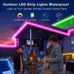 100ft Outdoor LED Strip Lights Waterproof, IP67 Waterproof LED Light Strips with Remote and APP Control, Timing, Music Sync RGB Exterior LED Rope Lights for Outside, Roof, Deck, Balcony, Garden, Pool