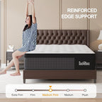 Queen Mattress, 12 Inch Hybrid Mattresses Eurotop with Gel Memory Foam,Motion Isolation Individually Wrapped Pocket Coils Breathable Comfort Soft Pressure Relief 100 Night Trial