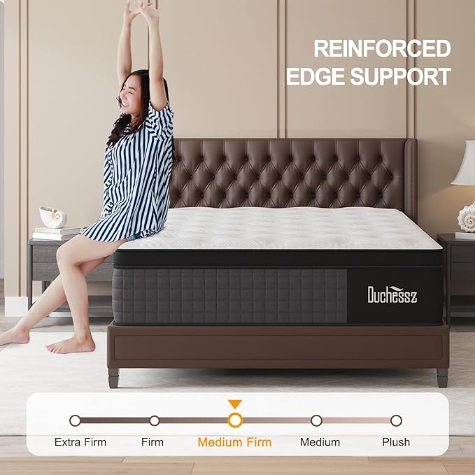 Queen Mattress, 10 Inch Hybrid Mattresses Eurotop with Gel Memory Foam,Motion Isolation Individually Wrapped Pocket Coils Breathable Comfort Soft Pressure Relief