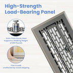 4x8 Inches 2 Pack Heavy Duty Walkable Floor Register - Easy Adjust Air Supply Lever Decorative Floor Vent Covers, Boston Design Vent Covers for Home - Satin Nickel