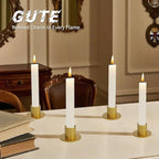 Gute Taper Candle Holder, Candle Holders for Pillar Candles, Matte Gold Candlestick Holder Centerpieces for Home Decoration, Wedding Anniversary, Party, Housewarming Gifts,Set of 8,Round