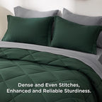 Bedsure Twin Comforter Set - 5 Pieces Reversible Forest Green Bedding, Twin Size Bed Set for All Seasons, Bed in a Bag with Down Alternative Comforter, Sheets, Pillowcase & Sham