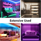 phopollo COB LED Strip Lights, Multi-Color 576 LEDs/m High Density Flexible 24V Led Lights with RF & App Control, LED Lights for Bedroom, Kitchen, Cabinet Lighting-16.4ft