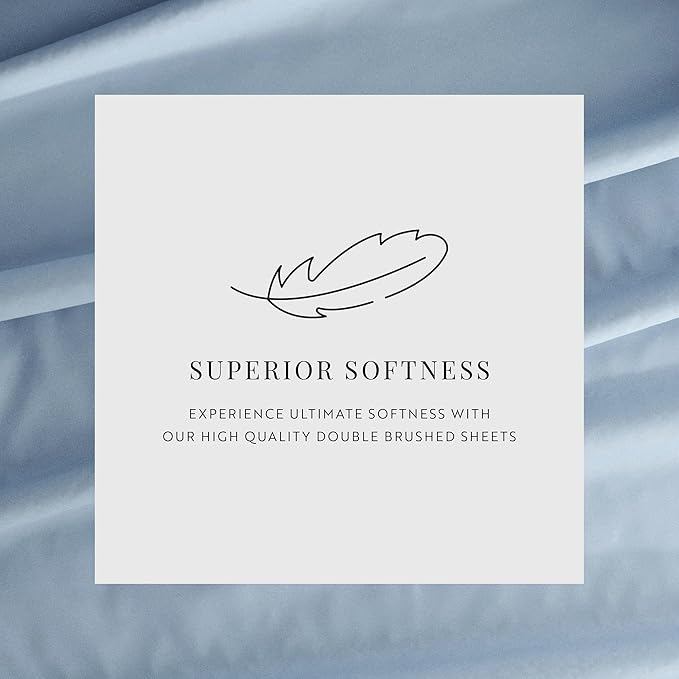 Linen Market Double-Brushed Microfiber Twin XL Sheet Set 3 Piece – Oeko-TEX Certified Ultra Soft & Wrinkle-Free - 16" Deep Pocket Sheets - Easy Care Twin XL Size - Light Blue