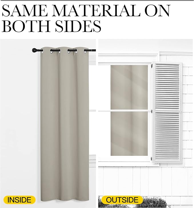 NICETOWN Natural Door Curtain for Doorway Privacy, Curtains 84 Inch Length, Room Divider Curtain Cover, Blackout Temporary Insulated Closet Curtain for Bedroom Closet (1 Panel, 5ft Wide)