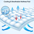Full Size Mattress Topper, CYMULA Cooling Mattress Pad Cover PillowTop for Bed Back Pain, Futon Mattress Protector Extra Thick Firm Soft Fill Overfilled with 8-21 Inch Deep Pocket, 54"x75"White