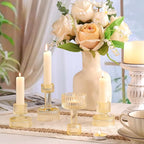Candlestick Holders Bulk, 6 Pcs Gold Combination Candle Holders Set, Crystal Candle Holders for Wedding, Table Centerpiece, Home Decoration