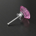 Tomorotec 12-Pack 30mm Crystal Pink Glass Cabinet Drawer Pulls, Diamond Drawer/Cupboard Knobs with Screws, Crystal Knobs w/Silver Base, Home Decor for Kitchen, Dresser, Wardrobe, Desk (1.2 in / 30mm)
