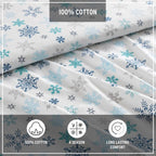 Eddie Bauer - Full Sheets, Cotton Flannel Bedding Set, Brushed For Extra Softness, Cozy Home Decor (Tossed Snowflake, Full)