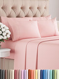 King 6 Piece Sheet Set - Comfy Breathable & Cooling - Ultra-Soft Hotel Luxury Bedding Set with 8-16 Inch Deep Pockets - 1 Flat & 1 Fitted Sheet & 4 Pillowcases - Wrinkle Free & Easy Care - Baby Pink