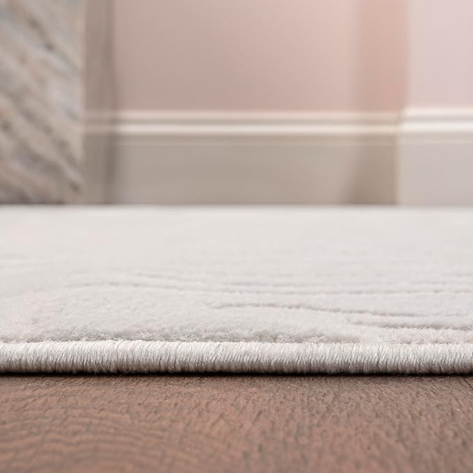 JONATHAN Y Graphic Lines High-Low Indoor Area Rug 4X6 White/Cream, Alcina Modern Scandinavian for Living Room, Bedroom, Kitchen, Easy-Cleaning, High Traffic, Pet-Friendly, Non-Shedding SND102B-4