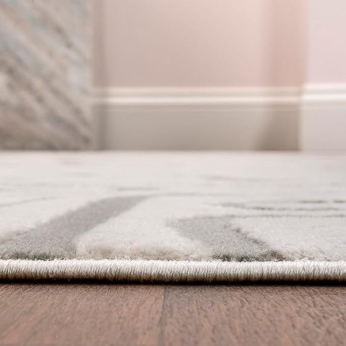 JONATHAN Y Graphic Lines High-Low Indoor Area Rug 3X5 White/Light Gray, Alcina Modern Scandinavian for Living Room, Bedroom, Kitchen, Easy-Cleaning, High Traffic, Pet-Friendly, Non-Shedding SND102C-3