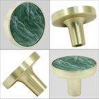 12 Pcs Gold Knobs for Dresser Drawers, Round Dresser Cabinet Knobs Pulls for Kitchen Cabinet Cupboard Door Furniture Decorative, Green