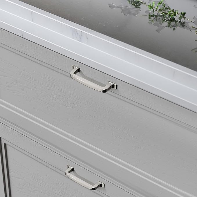 khtumeware 6 Pack 12 Inch Kitchen Cabinet Handles Polished Nickel Cabinet Pulls Drawer Pulls Kitchen Cabinet Hardware Kitchen Handles for Cabinets Cupboard Handles Drawer Handles