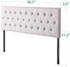 ZINUS Trina Upholstered Headboard, Button Tufted Upholstery, Adjustable Height, Easy Assembly, Light Grey, Full