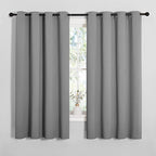 NICETOWN Silver Grey Blackout Curtain Panels for Bedroom, Thermal Insulated Grommet Top Blackout Draperies and Drapes for Basement (2 Panels, W55 x L68-inch)