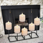 Black Pillar Candle Holders Fireplace Candelabra for Home Decor Iron Candle Holder DIY 6
