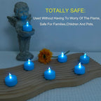 LED Tea Lights Candles- 50PACK Blue Flameless Candles Realistic and Bright Flickering Long Lasting 200Hours for Holiday Celebration,Party,Home Decoration,Battery Operated