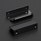 Ravinte Hardware 8 Pack Black Cabinet Handles, 3.15 Inch (80mm) Finger Edge Pulls, 2-1/2 Inch Hole Center, Finger Pulls for Cabinets