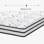 Signature Design by Ashley Full Size Chime 8 Inch Medium Firm Innerspring Mattress with Pressure Relief Quilt Foam, Fiberglass Free, Mattress In A Box