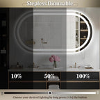 Oval LED Bathroom Mirror 48x30 Inch,Frameless LED Oval Bathroom Mirror with Lights,Anti-Fog Mirror for Bathroom Wall with Light,Dimmable 3 Color Vanity Mirror with Light(Horizontal/Vertical)