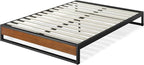 ZINUS GOOD DESIGN Award Winner Suzanne 10 Inch Bamboo and Metal Platforma Bed Frame, No Box Spring Needed, Wood Slat Support, Chestnut Brown, Full