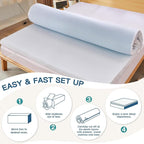 Airensky Queen Mattress Topper, Cooling Gel Infused Memory Foam Topper with Removable Skin-Friendly Cover, Bed Topper for Pressure Relief Back Pain, CertiPUR-US Certified, 2 Inch, 60"x80"