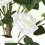 Artificial Rose Flower Trees 2 Pack- 24’’ Lifelike Plant in Pot with White Flowers Decorative Rose Trees for Home, Office, Wedding, and Event Decor, White