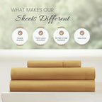 Linen Market Brushed Microfiber Twin Sheet Set 3 Piece – Oeko-TEX Certified Ultra Soft & Wrinkle-Free - 16" Deep Pocket Sheets - Easy Care Twin Size - Gold