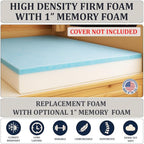 Foamma 12” x 24” x 72” Truck, Camper, RV Travel Visco Gel Memory Foam Bunk Mattress Replacement, Made in USA, Comfortable, Travel Trailer, CertiPUR-US Certified, Cover Not Included