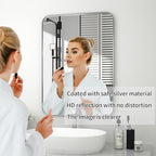 PAIHOME 16x24-Inch Brushed Nickel Bathroom-Vanity-Mirror for Wall - 304 Stainless Steel Silver Frame Bathroom Mirrors, Rectangle Farmhouse Mirror, Vertical Or Horizontal Hanging Modern Mirror