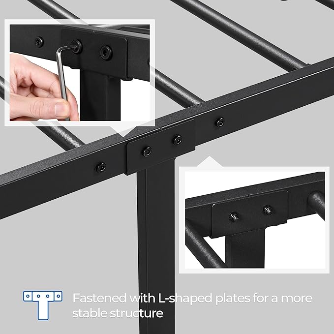Yaheetech Classic Metal Platform Bed Frame Mattress Foundation with Victorian Style Iron-Art Headboard/Footboard/Under Bed Storage/No Box Spring Needed/Full Size Black