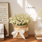 Small White Daisy Flowers Artificial,6 Bouquet/36Pcs 10 Inch Fake Daisies,Cute Spring Wildflowers for Centerpiece Table Decor