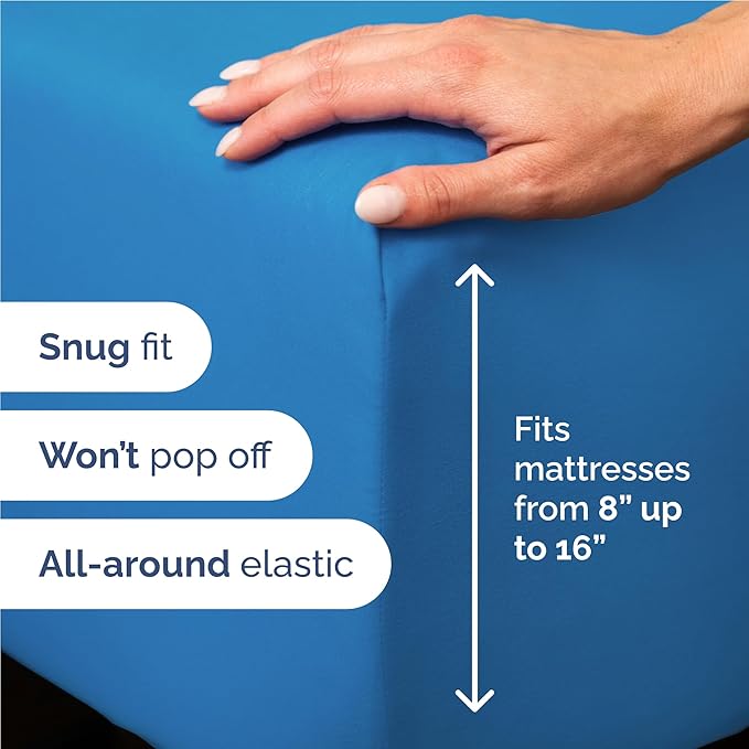 Full 6 Piece Sheet Set - Comfy Breathable & Cooling - Ultra-Soft Hotel Luxury Bedding Set with 8-16 Inch Deep Pockets - 1 Flat & 1 Fitted Sheet & 4 Pillowcases - Wrinkle Free & Easy Care - Royal Blue